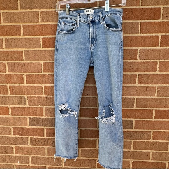 Agolde Denim - Agolde Toni Light Wash Denim Distressed Jeans Size 24